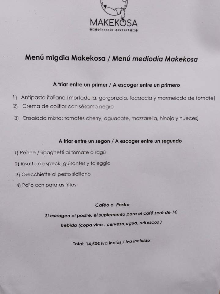 Makekosa - Pizzería Gourmet - Restaurante Italiano